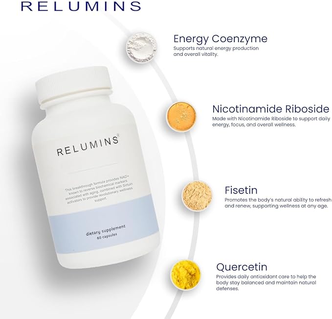 Relumins Cellular Renewal Duo – Advanced Cell Regenerator + Age Defense Complex – NAD+ &amp Energy Support with Resveratrol CoQ10 &amp Glutathione – Two-Step Daily Wellness System