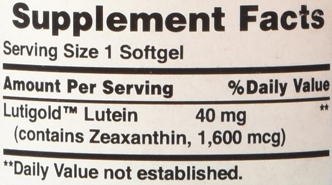 Puritan's Pride Lutein 40 Mg with Zeaxanthin Helps Support Eye Health* Whole Bean 60 Ct (Pack of 3)