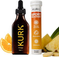 Kurk High Strength Liquid Curcumin Oil from Turmeric (Orange 3.2 Fl Oz) Sport Electrolyte Tablets (Pineapple 20 Effervescent Tabs) Bundle