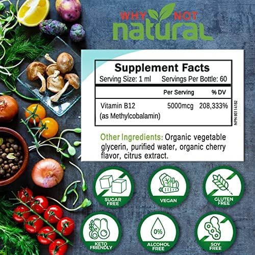 Why Not Natural Organic Vitamin B12 and Vitamin D3 K2 Liquid Drops
