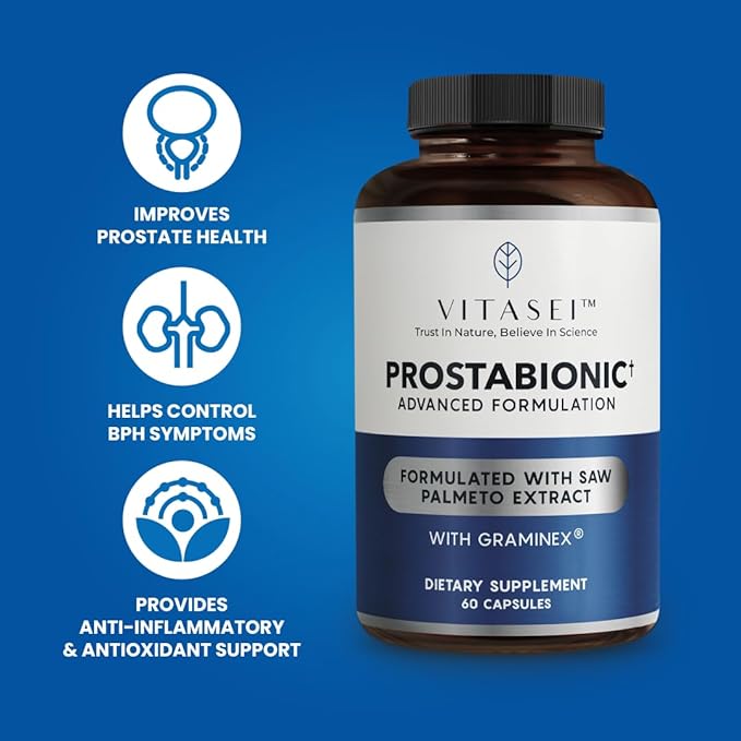 VITASEI Men's Probiotic &amp Prostate Health Bundle – Happy Flora for Gut Health &amp Prostabionic for Prostate Support – Digestive Balance &amp Prostate Comfort