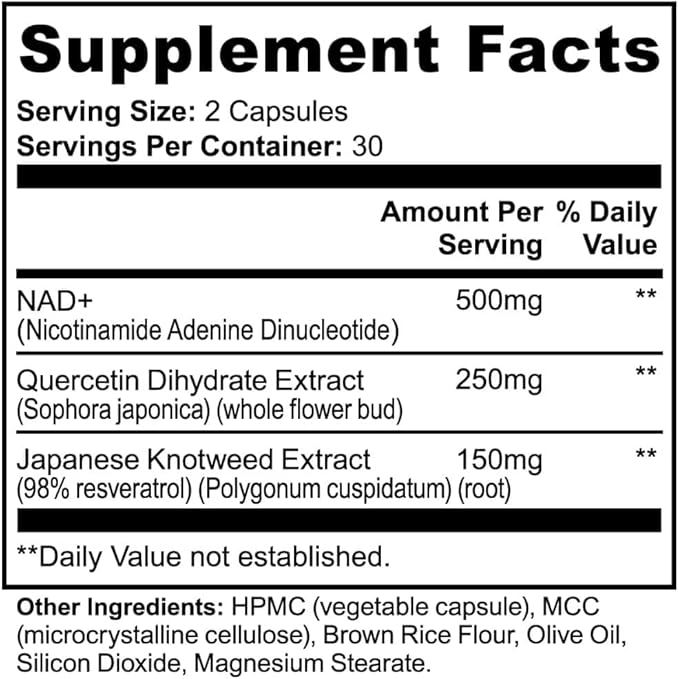World's Best Supplements NAD+ Capsules 60 Count