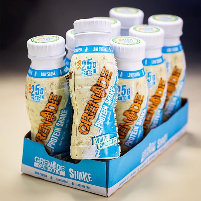 Grenade Carb Killa High Protein Shake Bottles White Chocolate 330 ml Pack of 8