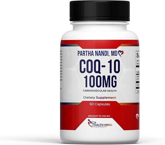 CoQ10 Supplement 30 Days 100mg. Antioxidant Coenzyme Q10 Energy Supplement Vitamin Caps w/Vitamin E. Ultra High Absorption Ubiquinone for Heart Brain Health ATP Energy Endurance by Doctor Nandi