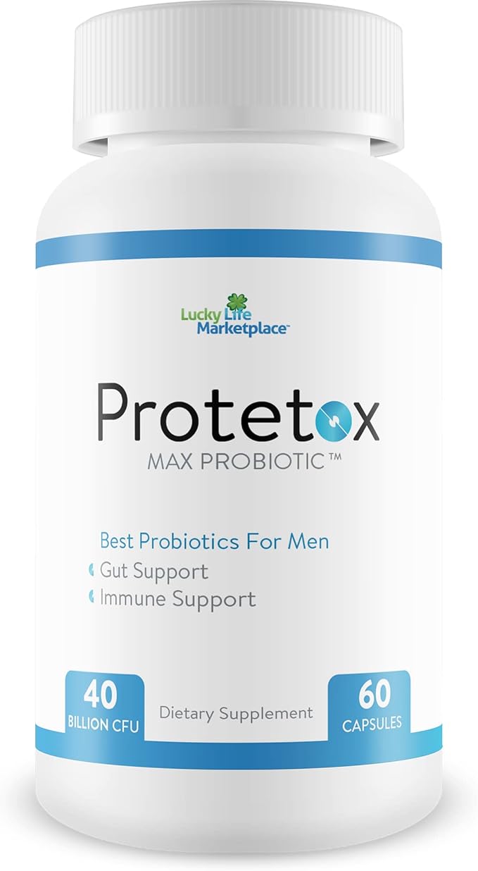 Protetox Max Probiotic - Premium Probiotic Formula - Help Reduce Gut Bloat &amp Support Digestive Health - Natural Immune Support - Best Probiotics for Men &amp Women Pack of 1