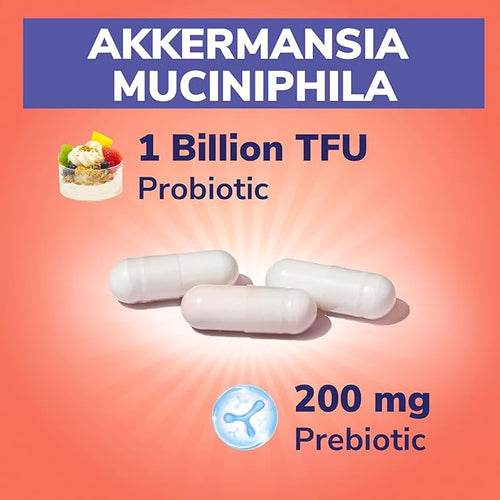 Akkermansia Muciniphila Probiotic 1 Billion TFU 30 Capsules &amp Vitamin B12 Sublingual 5000 mcg 90 Fast Dissolve Mini Tablets No Sugar