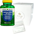 Spring Valley Calcium Mini 600mg Plus Vitamin D3 Dietary Supplement 150 Mini Softgels Included is a Pill Pouch Sticker