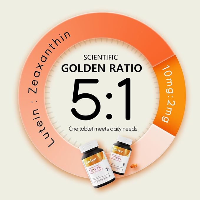 Lutein and Zeaxanthin Vitamin Dietary Fiber Supplement - Non-GMO and Gluten-Free - 60 Tablets