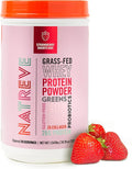 Natreve Whey Protein Powder - 28g Grass-Fed Whey Protein with Amino Acids Probiotics &amp Collagen - Gluten Free Strawberry Shortcake 18 Servings
