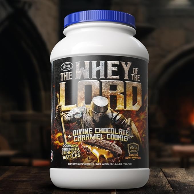 Divine Whey Protein Isolate – Premium Muscle Growth &amp Recovery Shake – Rich Flavor Smooth Mix Amino Acid Support for Daily Use (Chocolate Caramel Cookie)