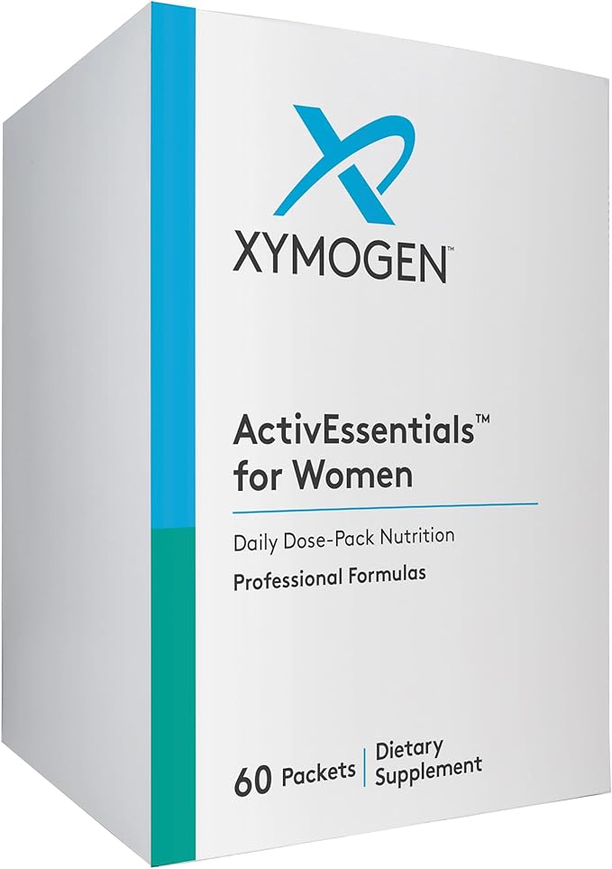 XYMOGEN ActivEssentials for Women - Daily Dose Pack Nutrition with 4 Supplements - ActivNutrients Multivitamin with Iron Antioxidant Support Omega-3 Fish Oil Calcium Complex (60 Packets)
