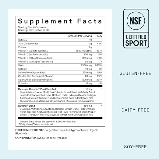 Nutrafol Women's Balance Hair Growth Supplements Ages 45 and Up Clinically Proven for Visibly Thicker Hair and Scalp Coverage Dermatologist Recommended - 1 Month Supply