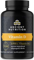Ancient Nutrition Vitamin D Supplement 5000 IU Vitamin D for Immune Support Made from Bone Broth and Mushroom Extract Supports Healthy Inflammation Paleo and Keto Friendly 60 Capsules
