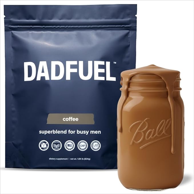 DADFUEL All-in-One Meal Replacement Shake for Men | 25g Whey Protein Isolate + 70+ Superfoods &amp Nutrients | Non-GMO Gluten-Free No Added Sugar | Smooth Taste Easy Mix | 15 Servings