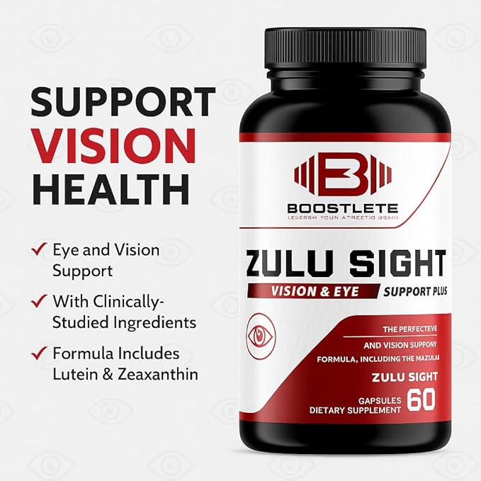 Zulu Sight – Vision &amp Eye Support Supplement with Lutein Zeaxanthin Bilberry &amp Greens Blend – 60 Capsules