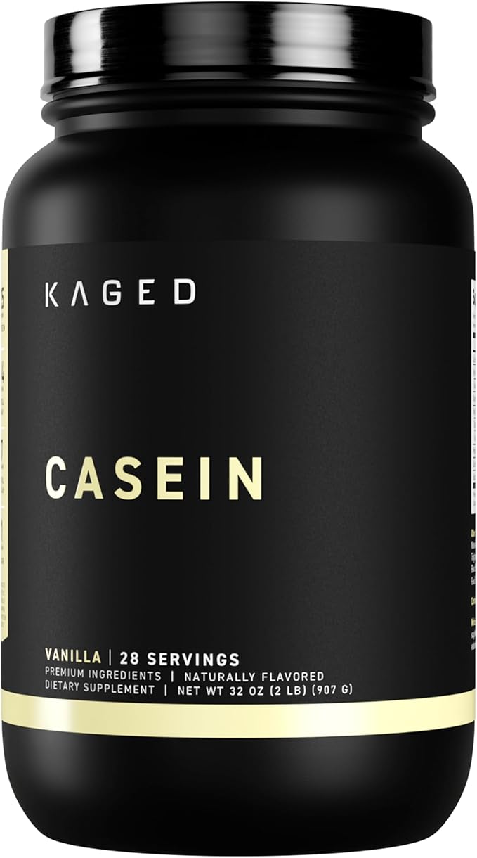 Kaged Premium Casein Protein Powder | Vanilla | Micellar Casein | Banned-Substance Free Supplement Build Muscle Recover Faster | Kasein | 28 Servings
