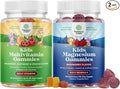 Bundle of Kids Multivitamin Gummies for Immunity Support with Vitamins A C D3 E B and Zinc and Kids Magnesium Gummies - Calm Relaxing Mag Citrate with Raspberry Flavor for Nerve &amp Heart Health