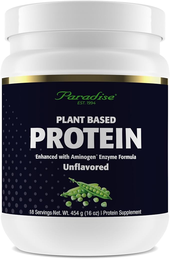 Paradise Herbs Certified Organic Pea Protein Powder Unflavored Vegan Gluten Free Non-GMO Keto Paleo 15 Servings 15.87 oz