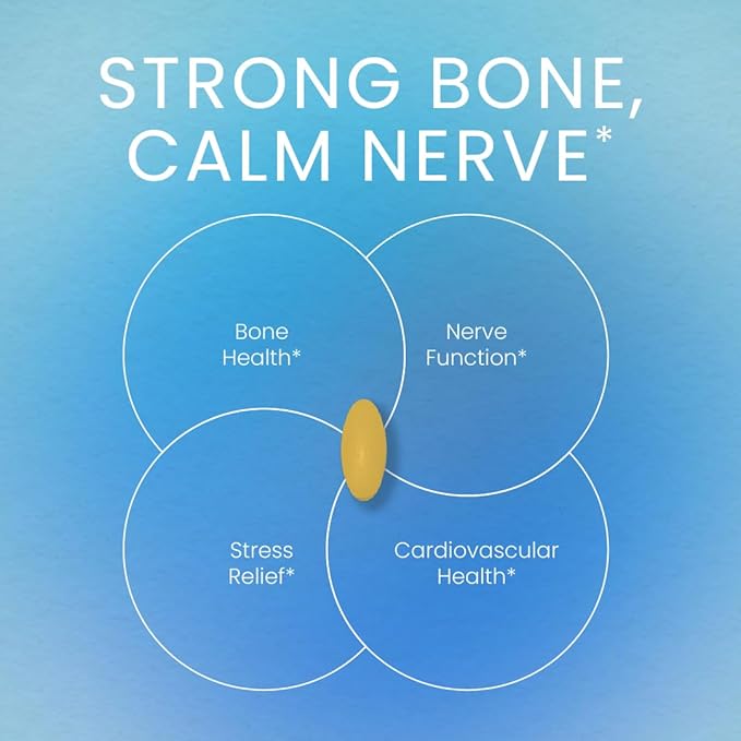 Bone &amp Nerve Complex Bone Health Nerve Function Stress Relief Cardiovascular Health Vegan Non-GMO Made in USA 90 Servings