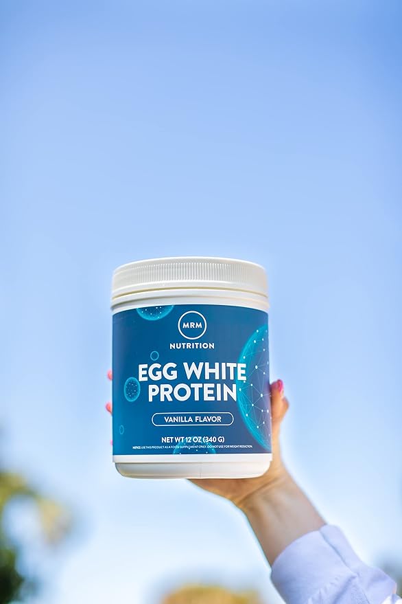 MRM Nutrition Egg White Protein - Sugar Free Vanilla Flavored Powder 23g Fat-Free Protein with Digestive Enzymes Free of Dairy Gluten and Soy High Biological Value - 10 Servings