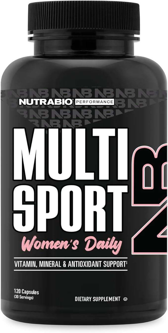 NutraBio Multisport for Women - Womens MultiVitamin - 33 Vitamins Minerals Micronutrients - Rich in Antioxidants - Supports Peak Athletic Performance Energy Metabolism (120 Vegetable Capsules)