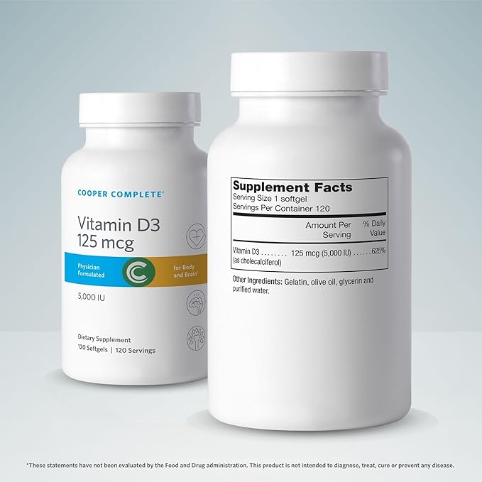 Cooper Complete - Vitamin D3 125 mcg (5000 IU) - 120 Sofgels Pack of 1