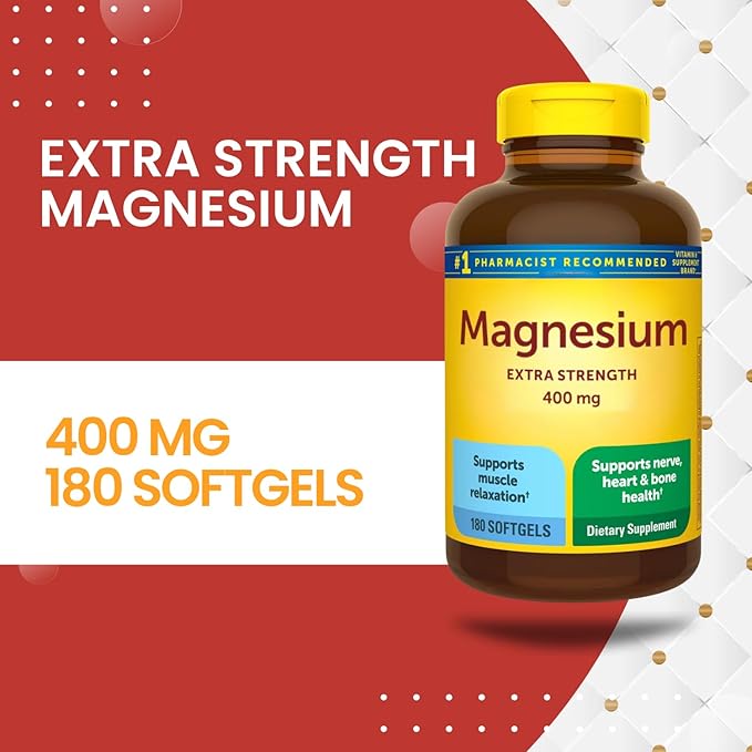 Extra Strength Magnesium 400 mg 180 Softgels (Pack of 1) (Pack of 1)