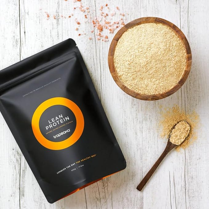Tropeaka Plant Based Lean Protein Powder for Smoothies &amp Shakes - Salted Caramel - Vegan Protein for Men &amp Women Gluten Free Dairy Free Non-GMO 17.6oz (20 Servings)