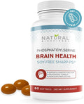 Soy Free Phosphatidylserine 100mg Softgel - PS Supplement Boosts Memory Focus Problem Solving Cortisol Control. Natural Sunflower Lecithin Patented Sharp PS-Green. Non-GMO 60 Softgels