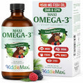 Maxi Health Omega 3 for Kids Supplement – Kosher Omega 3 Kids Fish Oil Liquid with DHA &amp EPA – Liquid Fish Oil Supplement with Fruity Burst Flavor to Support Mood Brain Focus Bones &amp Eyes (