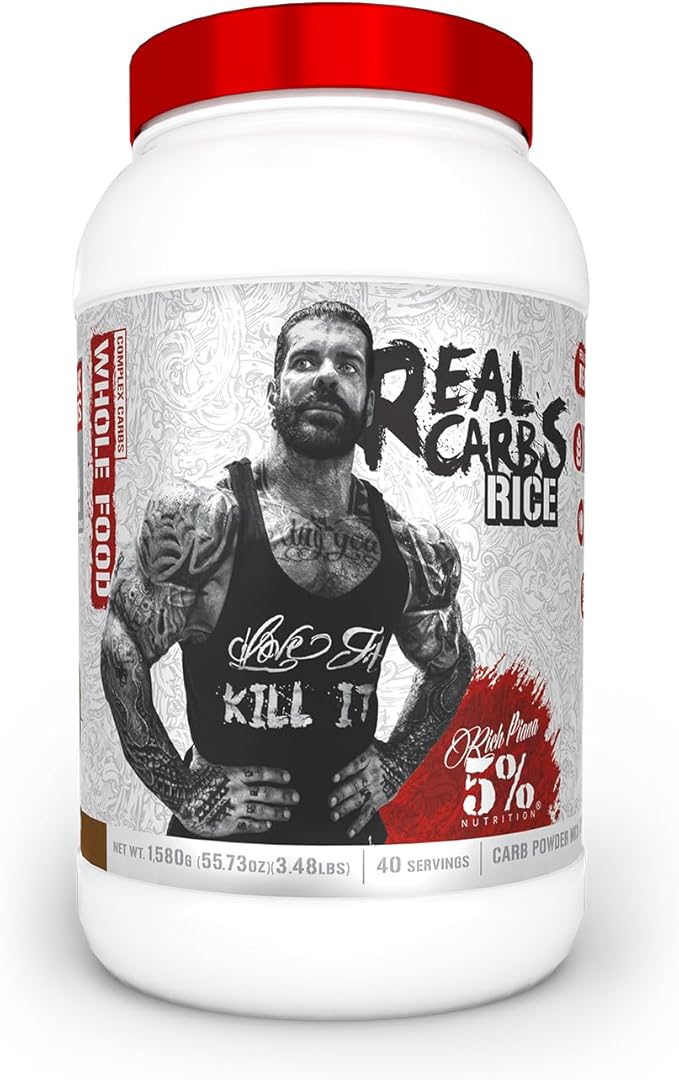 5% Nutrition Rich Piana Real Carbs Rice with Real Food Complex Carbohydrates Long-Lasting Low Glycemic Energy for Pre-Workout/Post-Workout Recovery Meal 3.5 lb 40 Servings (Cocoa Heaven)