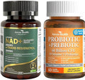 60 Billion Probiotic and Prebiotic for Women and Men - 19 Strains 5 Organic Liposomal NAD+ Nicotinamide Riboside Supplement