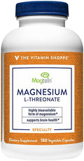 Magnesium L-Threonate with Magtein a Supports Brain Health (180 Vegetable Capsules)