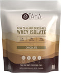 Taha Health &amp Nutrition Chocolate Whey Protein Isolate Powder 30g Protein 7.9g BCAAs 4.3g Leucine | New Zealand Free-Range Grass-Fed Dairy | Gluten-Free Keto Kosher | 2LB ~24 Servings