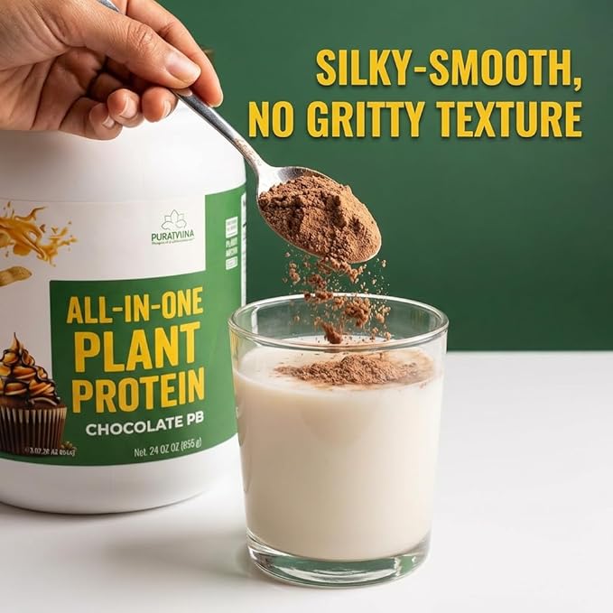 Vegan Protein Powder | All-in-One | W/Prebiotics Gut Health Electrolytes | Chocolate Peanut Butter | 23 Servings | Gluten-Free Lactose-Free Sugar Free Keto