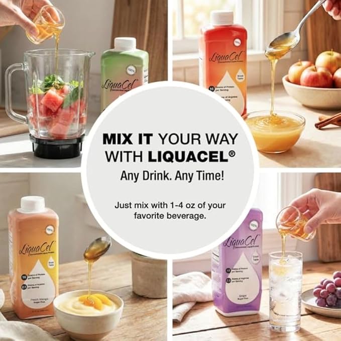 LiquaCel Concentrated Liquid Protein Ginger-Ale Flavor Ready-to-Drink 16g Hydrolyzed Collagen Protein and 2.5g Arginine Per 1oz Serving Sugar &amp Gluten Free 32 fl oz Bottle Case of 6