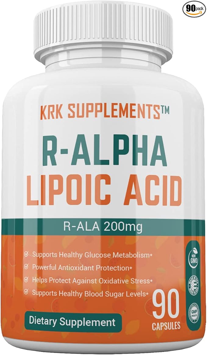 1 Bottle R-ALA R-Alpha Lipoic Acid 200mg 90 Capsules