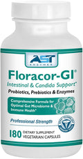 Floracor – Probiotics &amp Enzymes to Support Intestinal &amp Gut Heath –180 Vegetarian Capsules