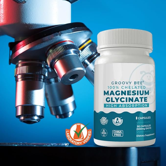 Groovy Bee® Magnesium Glycinate High Absorption 500mg 90 Caps