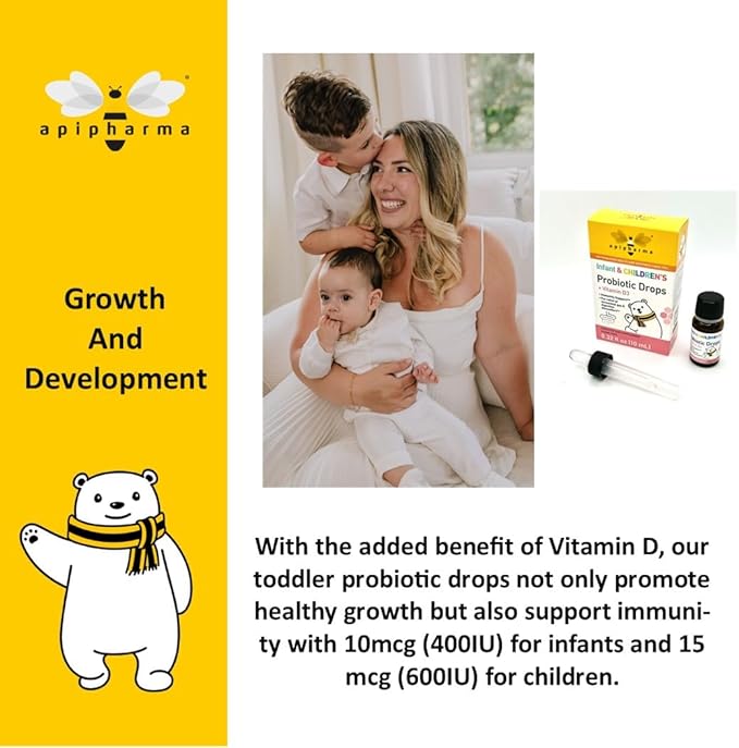 Infant Probiotic Drops with Vitamin D3 - for Kids Toddlers &amp Infants - Digestive Health &amp Immunity Support Gas &amp Discomfort Assistance (0.32oz)