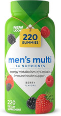Vital_Fusion Men's Multivitamin Gummies 220 ct. 14 Essential Nutrients | Supports Energy Muscle Eye &amp Immune Health | Berry Flavors | Dietary Supplement for Men