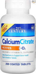 21st Century Calcium Citrate Petites + D3 Coated Tablets - 200 Tablets Pack of 4