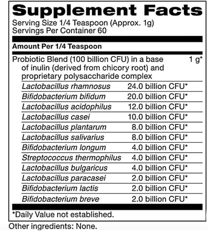 Klaire Labs SFI Health Ther-Biotic Complete Probiotic Powder - 100 Billion CFU - Men's and Women's Probiotics for Digestive Health &amp Immune Support - Dairy-Free Hypoallergenic (60 Servings 64g)