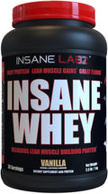 Insane Labz Insane Whey100% Muscle Building Whey Protein BCAA Amino Profile Mass Gainer Meal Replacement (Vanilla 30 Servings)