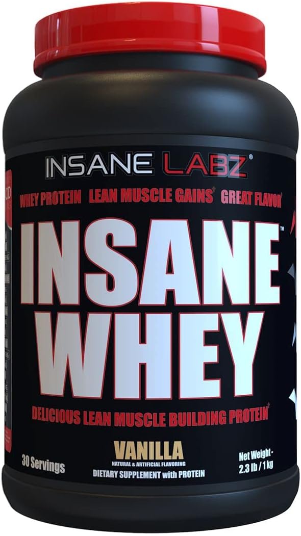 Insane Labz Insane Whey100% Muscle Building Whey Protein BCAA Amino Profile Mass Gainer Meal Replacement (Vanilla 30 Servings)