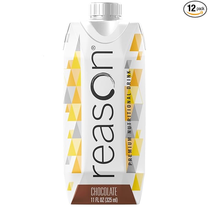 Reason Premium High Calorie Protein Drink - Free of Soy Gluten GMO Artificial Flavors and Sweeteners - NSF Certified - Lactose-Friendly Great for Tube-Feeding - Chocolate 11 oz