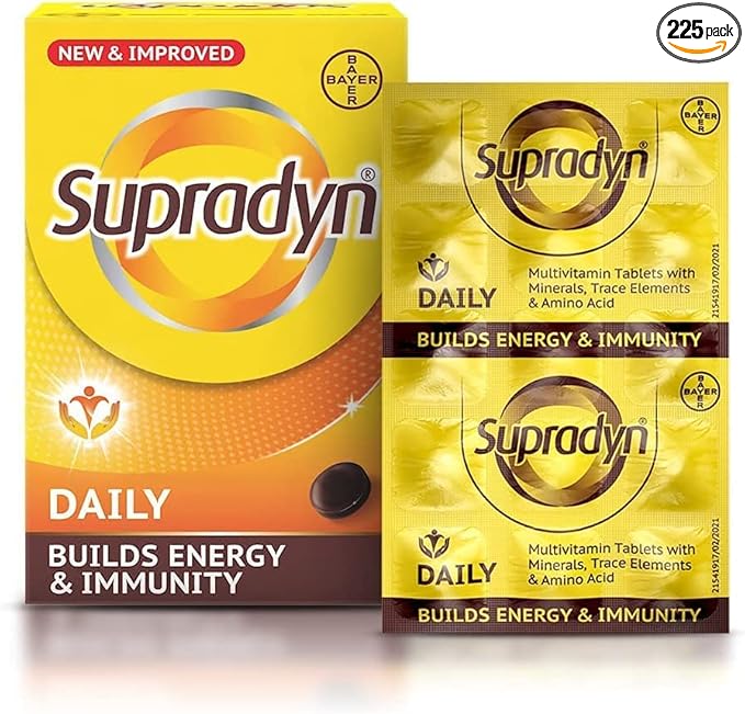 ZANGO Supradyn Daily Multivitamin Tablets with Zinc (15 Strips) Brown 225 Count
