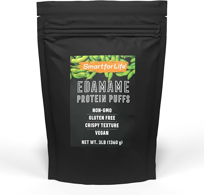 Smart for Life Soy Protein Puffs from Edamame - High Protein Zero Sugar Soy Protein Isolate Puffs - 20 Grams Protein Snacks - Non-GMO Gluten-Free - 3 Pound Box - 53 Servings - Soy Puffs…