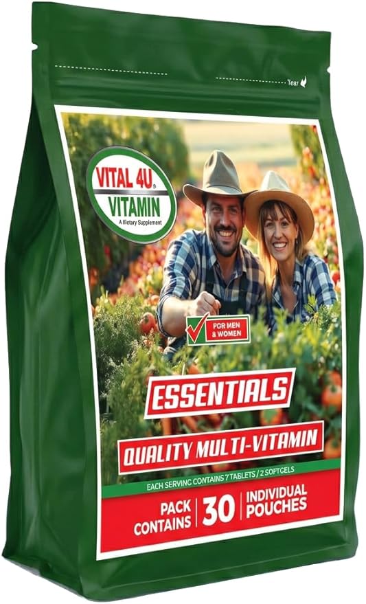 VITAL 4U® Vitamin Essentials - Daily Multivitamin for Both Men and Women Immune Support Multimineral Formula - 30 Servings