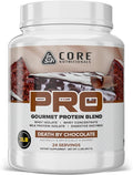 Core Nutritionals PRO Gourmet Protein Blend | Whey Protein Blend | with MCTs &amp Digestive Enzymes | Sustained Release Protein &amp Recovery Support | 24 Servings (Death By Chocolate)